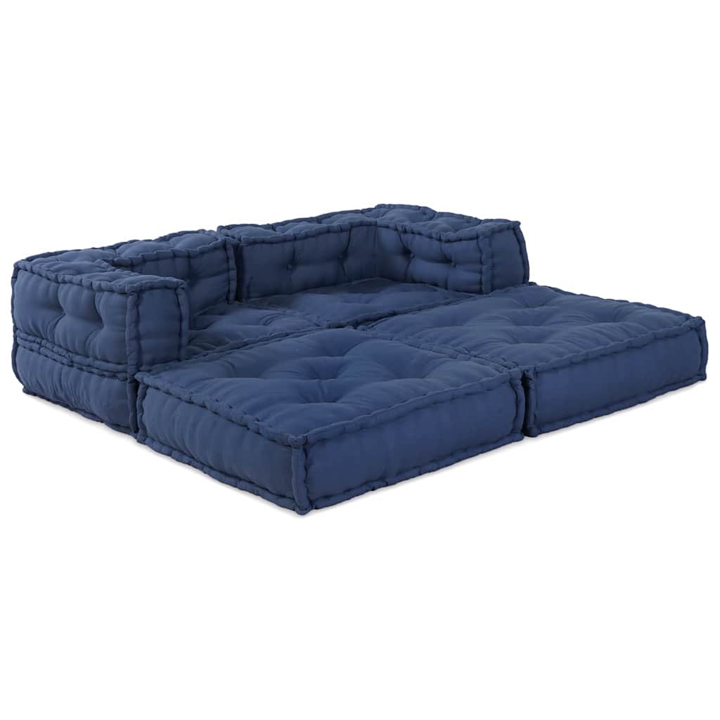 Modulair Sofabet 2 pcs Indigo 140 x 70 x 56 cm Stof – afbeelding 6