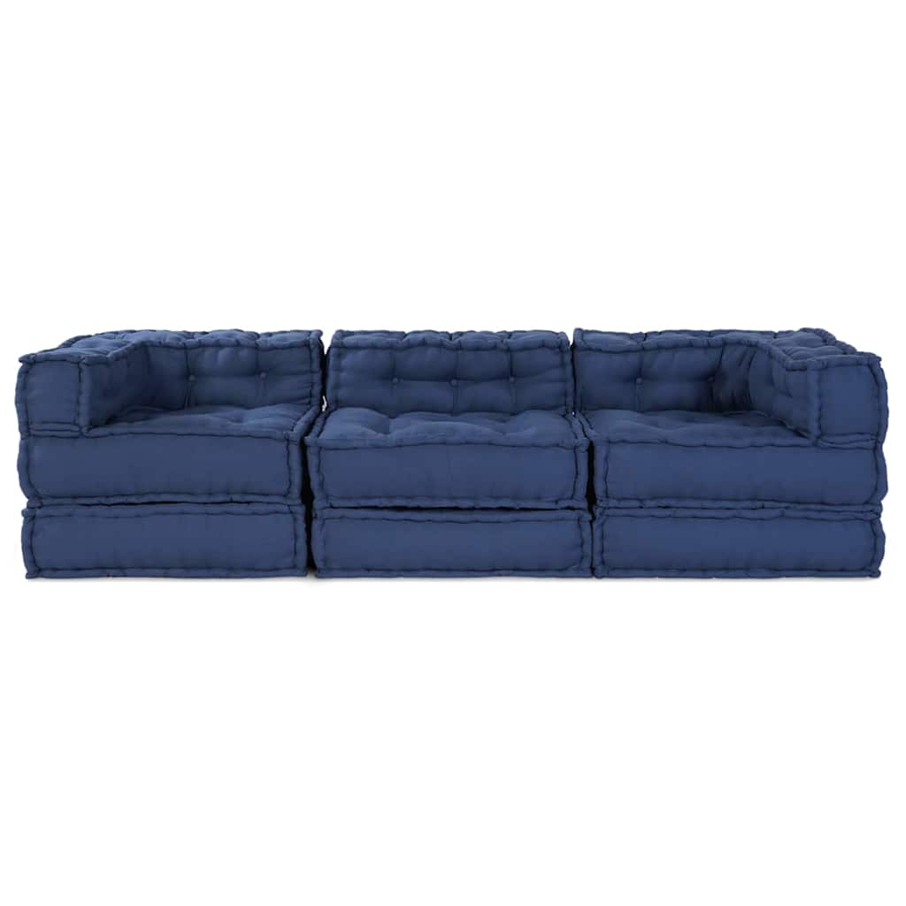 Modulair Sofabet 3 pcs Indigo Stof – afbeelding 9