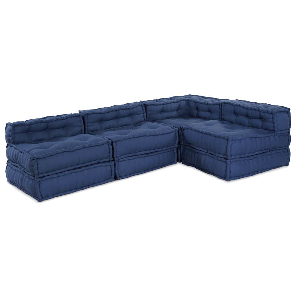 Modulair Sofabet 4 pcs Indigo Stof
