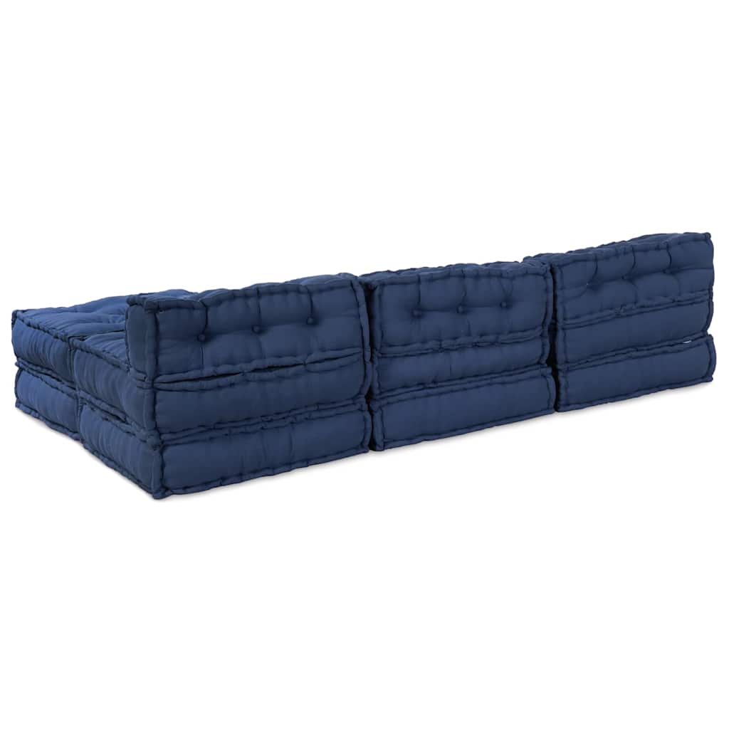 Modulair Sofabet 4 pcs Indigo Stof – afbeelding 8