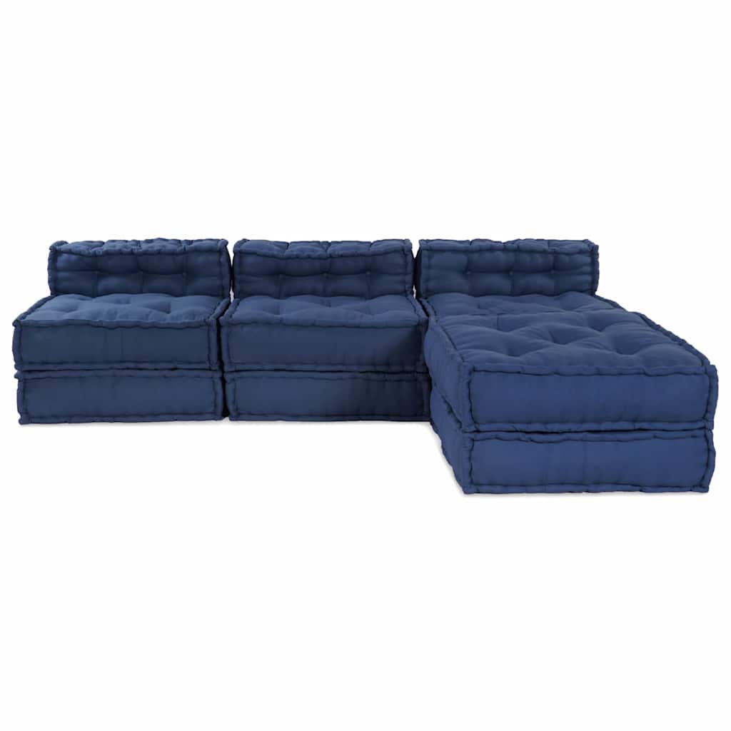 Modulair Sofabet 4 pcs Indigo Stof – afbeelding 9