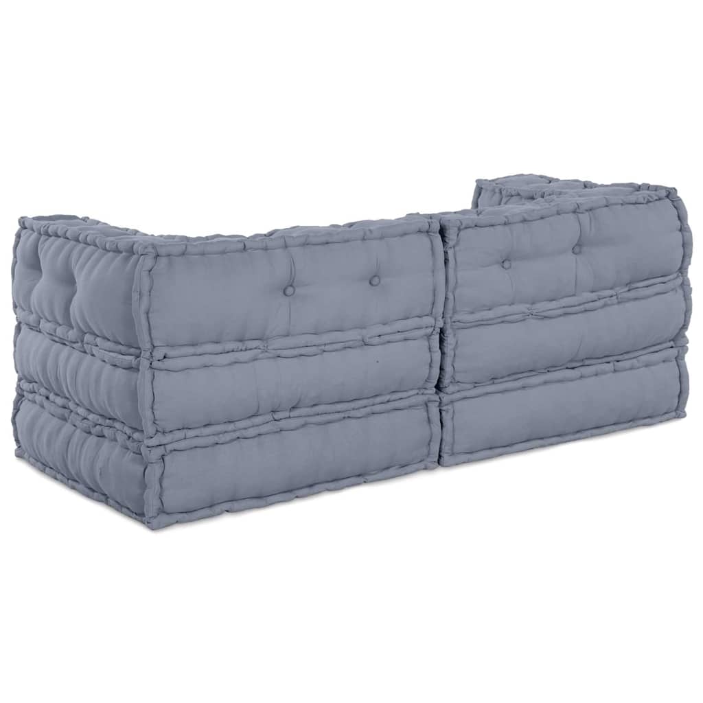 Modulair Sofabet 2 pcs Grijs 140 x 70 x 56 cm Stof – afbeelding 7