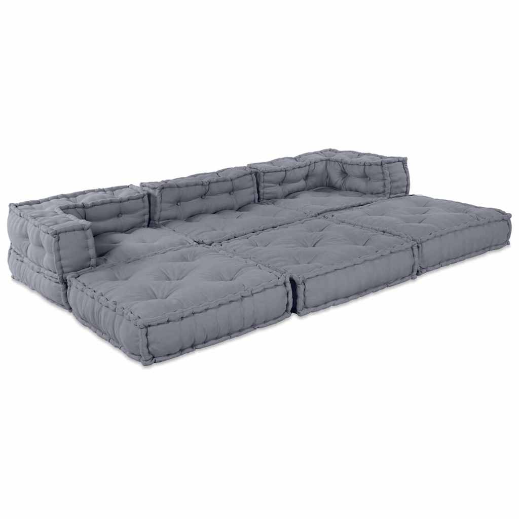 Modulair Sofabet 3 pcs Grijs Stof – afbeelding 7