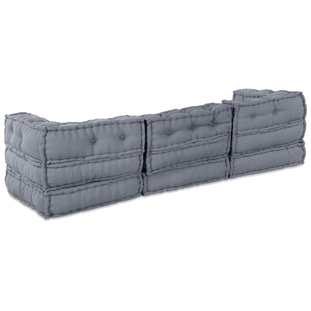 Modulair Sofabet 3 pcs Grijs Stof – afbeelding 9
