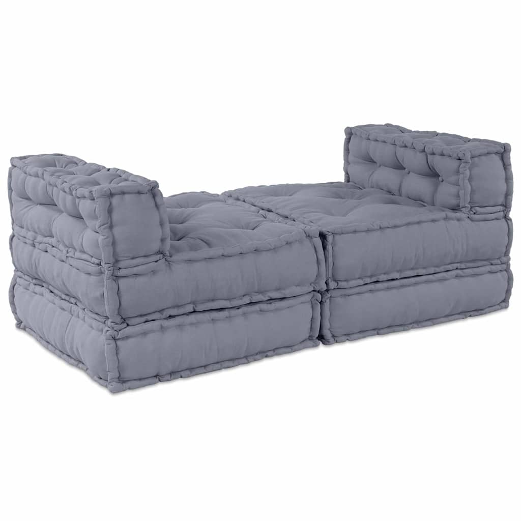 Modulair Sofabet 4 pcs Grijs Stof – afbeelding 4