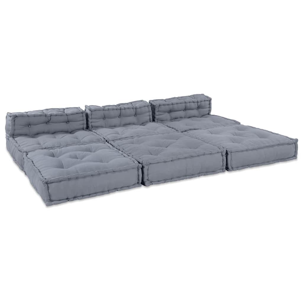 Modulair Sofabet 4 pcs Grijs Stof – afbeelding 6