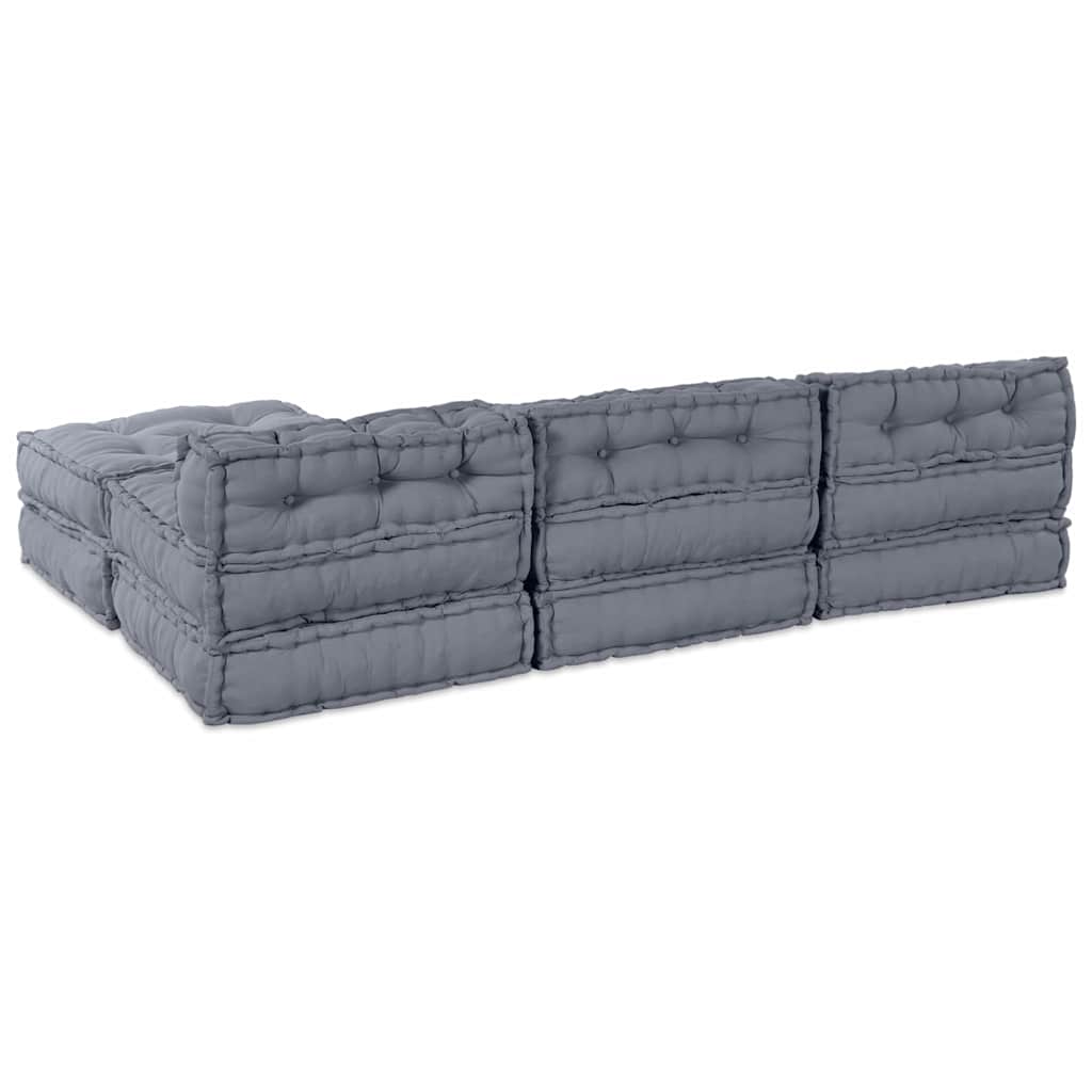 Modulair Sofabet 4 pcs Grijs Stof – afbeelding 8