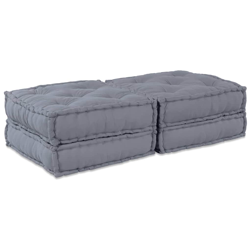 Modulair Sofabet 2 pcs Grijs 140 x 70 x 36 cm Stof – afbeelding 1