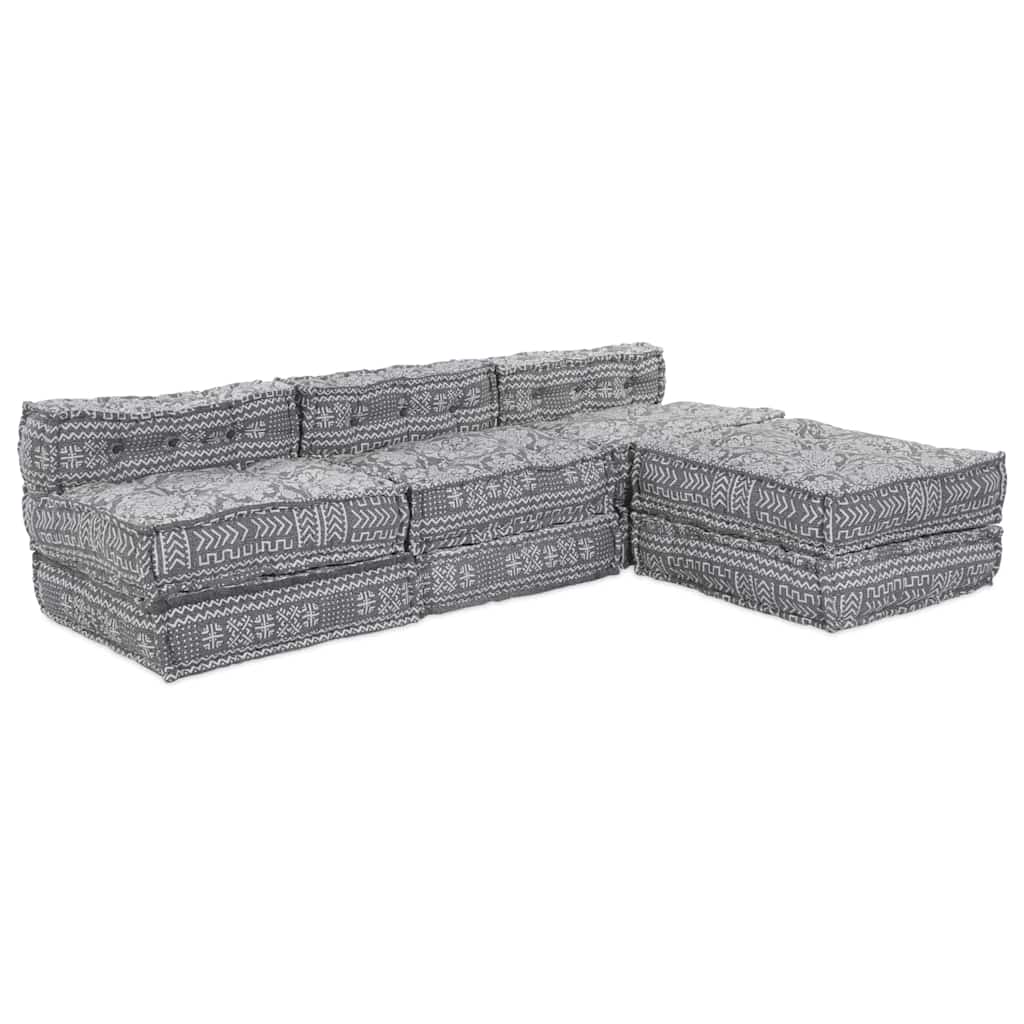 Modulair Sofabet 4 pcs Lichtgrijs Stof – afbeelding 1