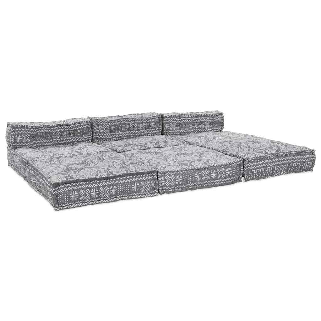 Modulair Sofabet 4 pcs Lichtgrijs Stof – afbeelding 2