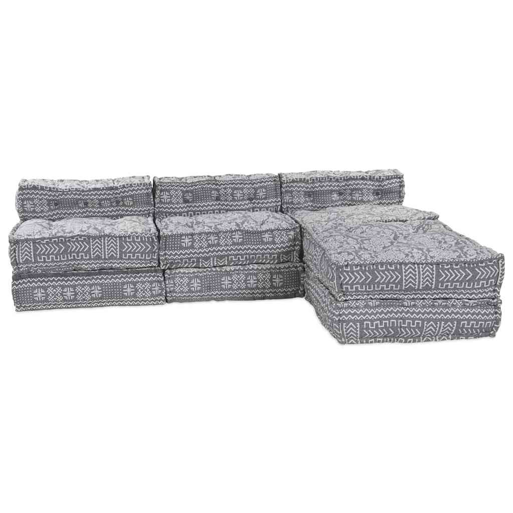 Modulair Sofabet 4 pcs Lichtgrijs Stof – afbeelding 7