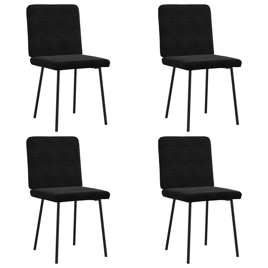 Eetkamerstoelen 4 st fluweel zwart