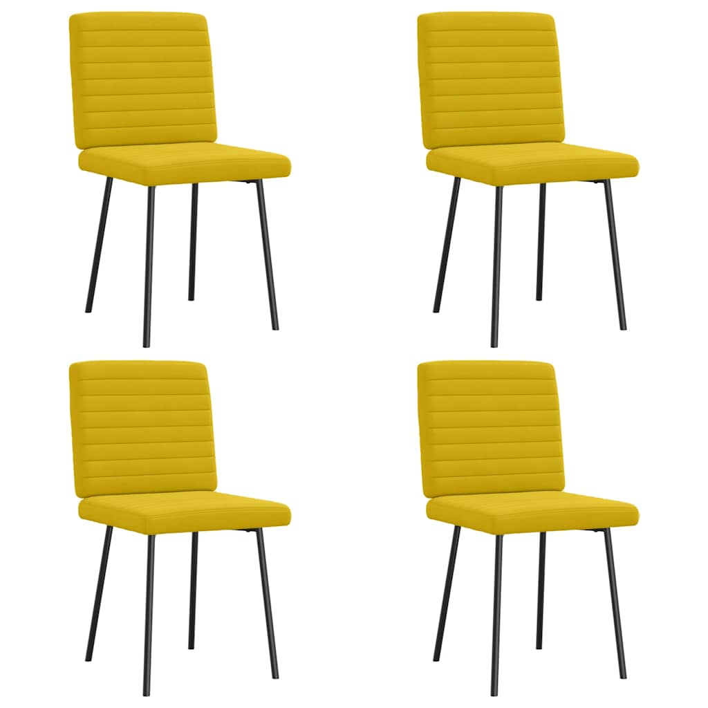 Eetkamerstoelen 4 st fluweel geel