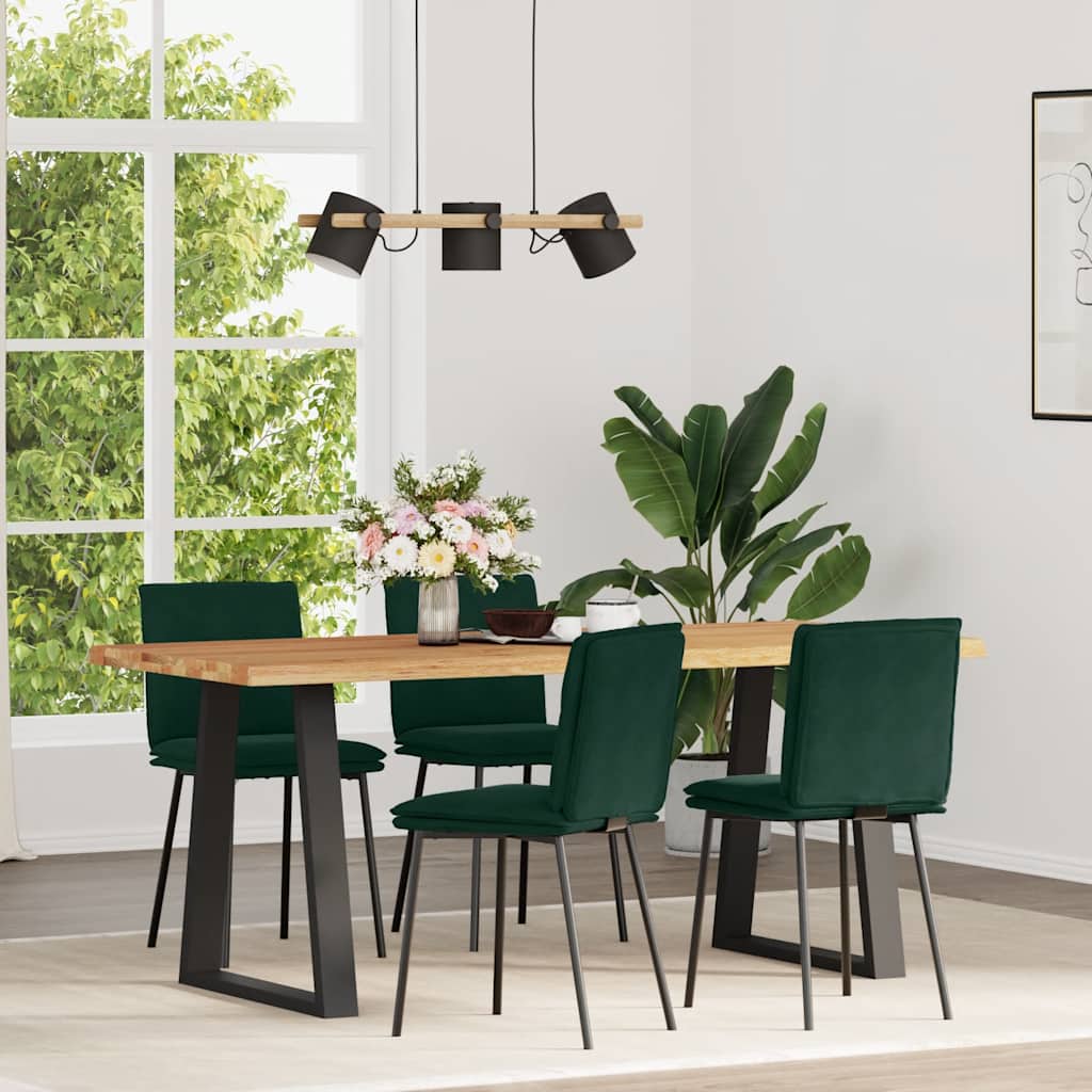 Eetkamerstoelen 4 st fluweel donkergroen