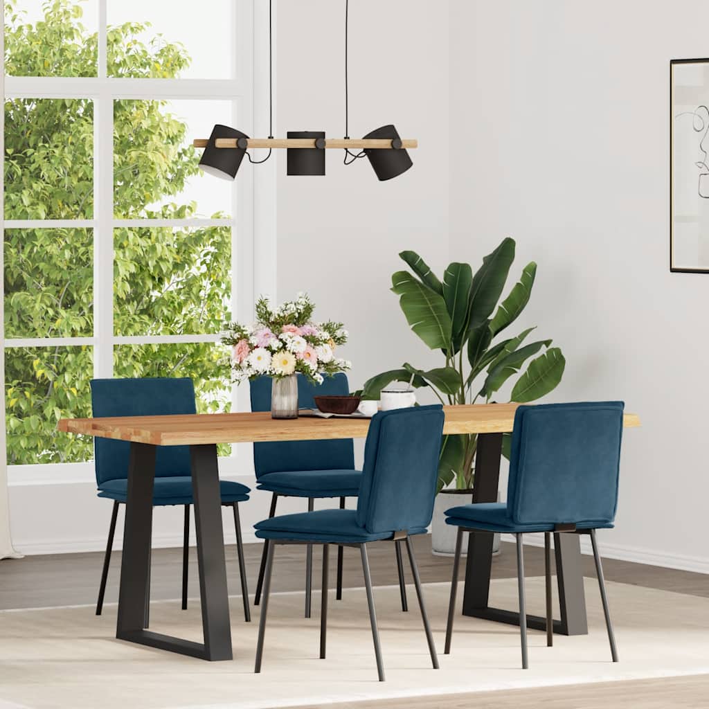 Eetkamerstoelen 4 st fluweel blauw – afbeelding 1