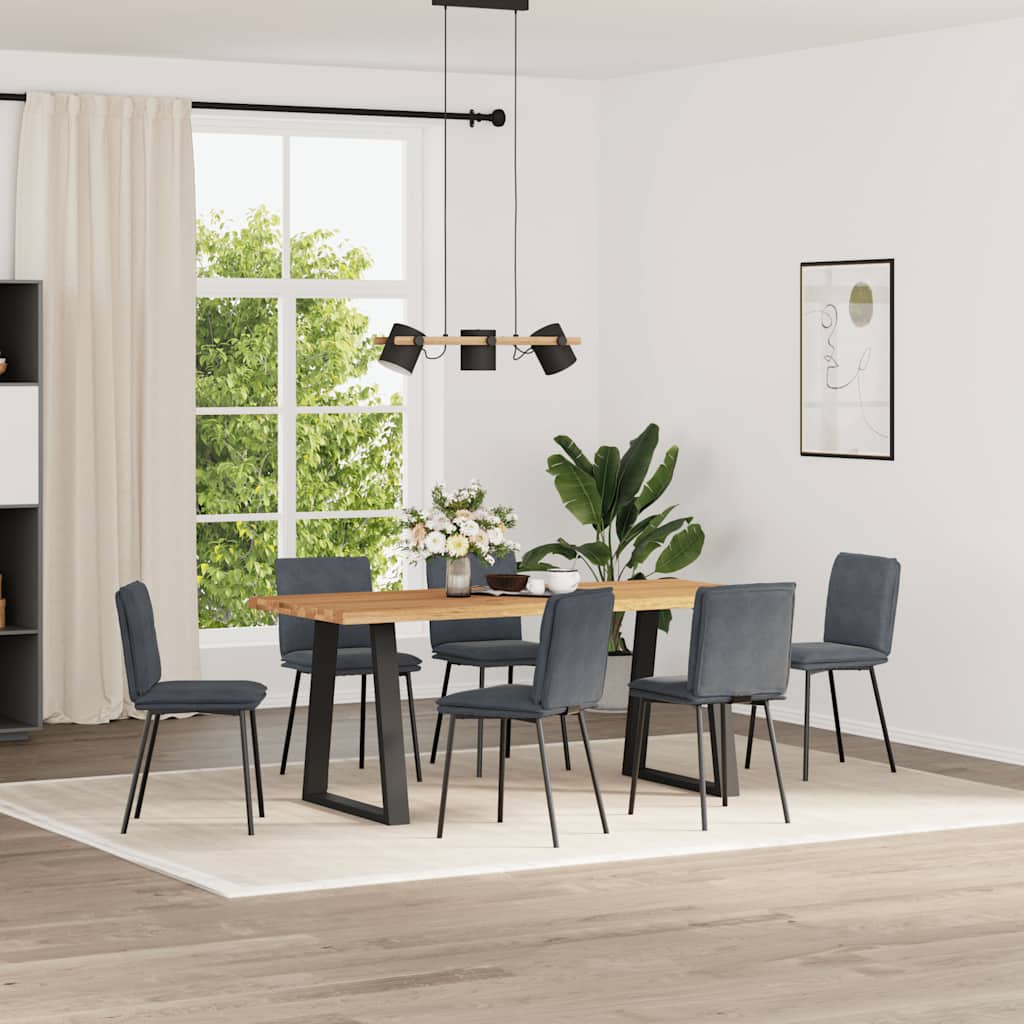 Eetkamerstoelen 6 st fluweel donkergrijs