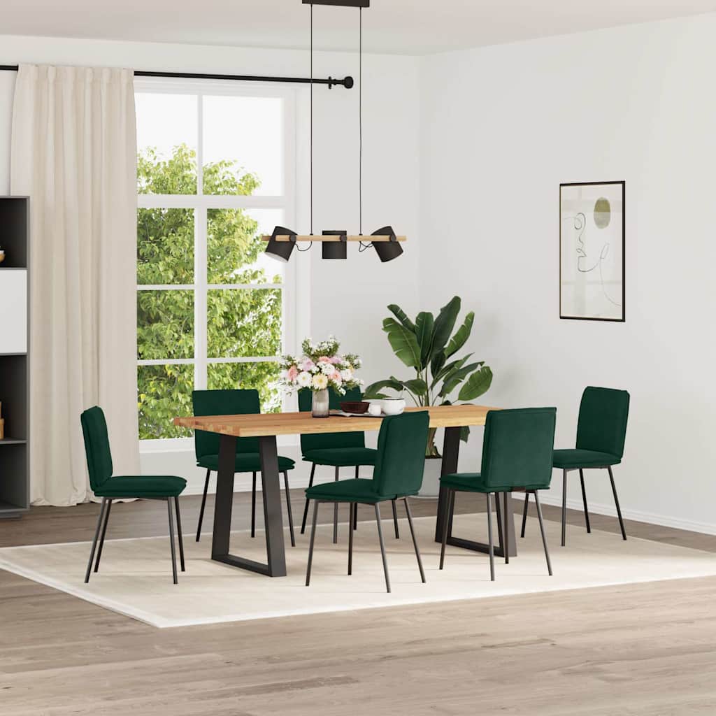 Eetkamerstoelen 6 st fluweel donkergroen