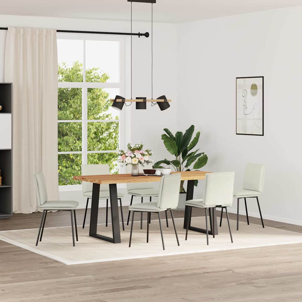 Eetkamerstoelen 6 st fluweel crèmekleurig