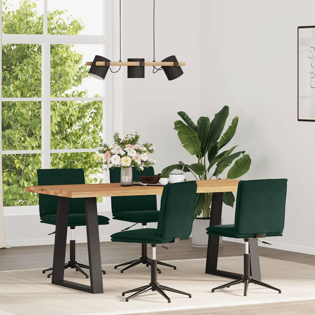 Eetkamerstoelen 4 st fluweel donkergroen