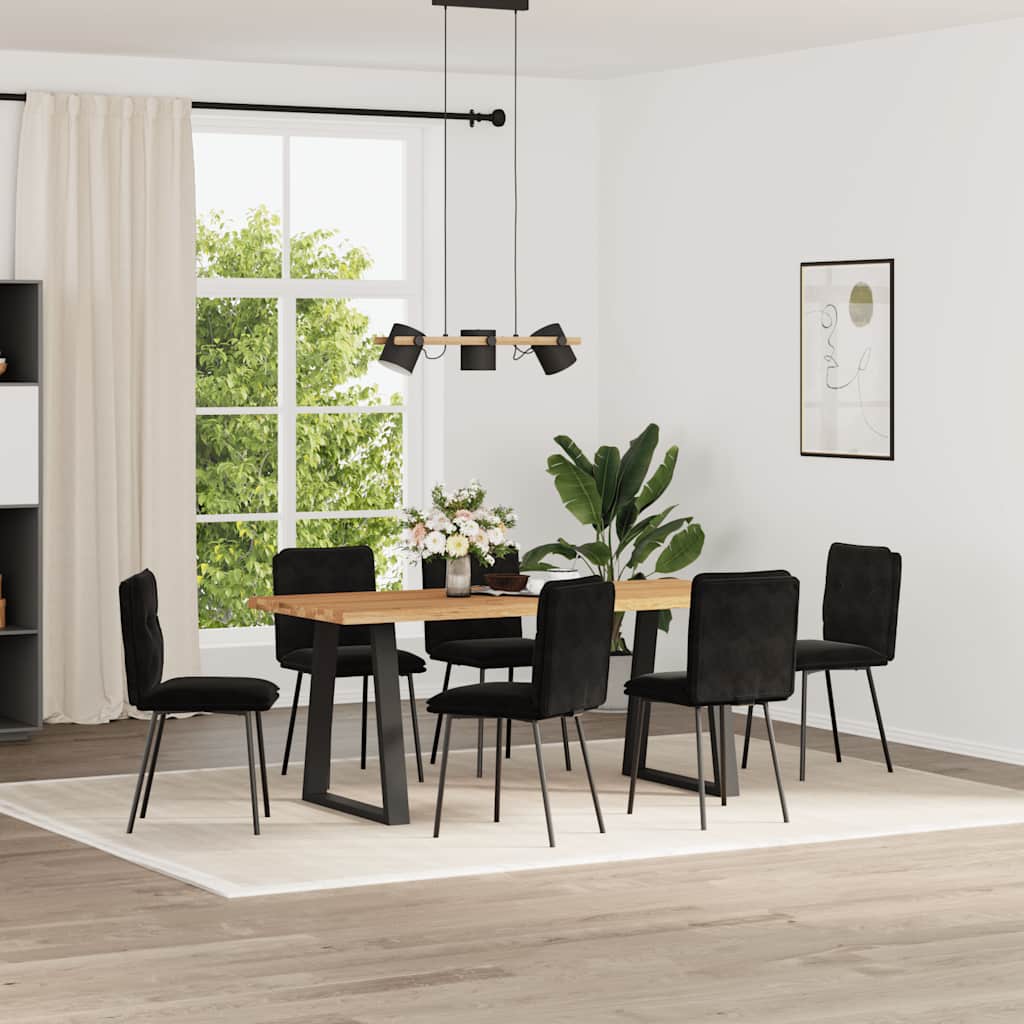 Eetkamerstoelen 6 st fluweel zwart – afbeelding 1