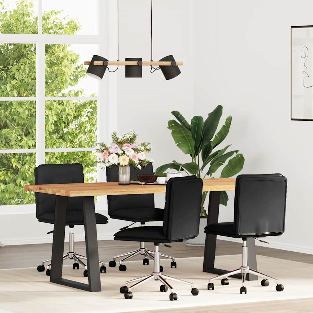 Eetkamerstoelen 4 st kunstleer zwart