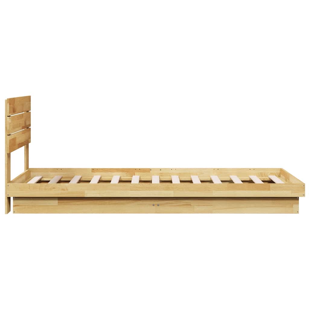 Bedframe hoofdeinde zonder matras 90x190 cm massief hout eiken – afbeelding 7