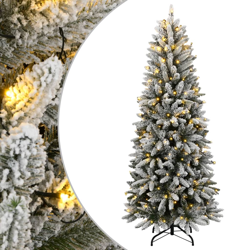 Kunstkerstboom met 300 LED's en sneeuw 240 cm – afbeelding 1
