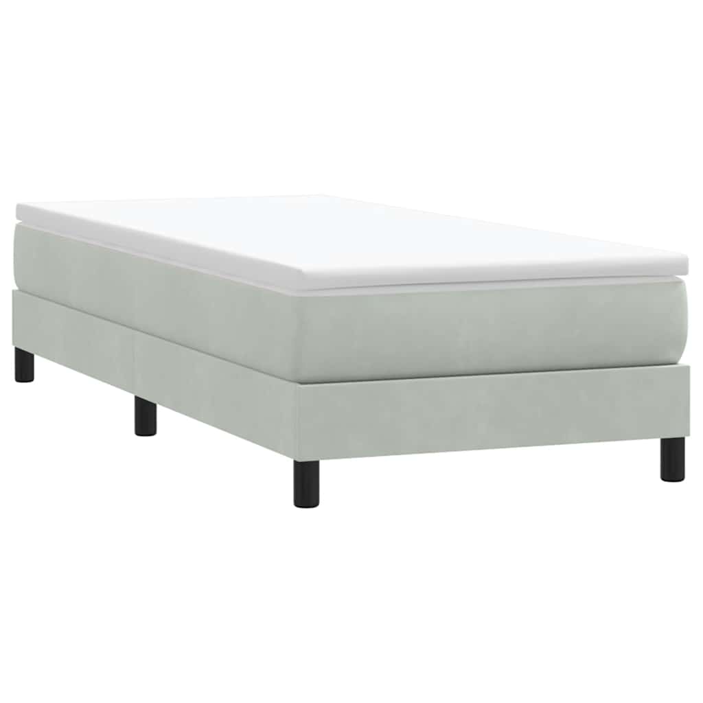 Boxspringbed zonder matras 80x210 cm fluweel lichtgrijs – afbeelding 1