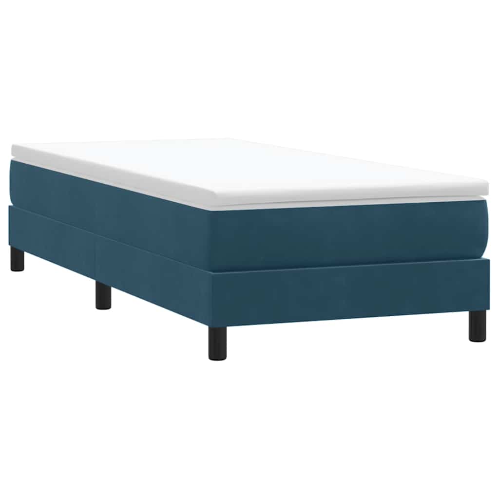Boxspring zonder matras fluweel donkerblauw 80x210 cm – afbeelding 1