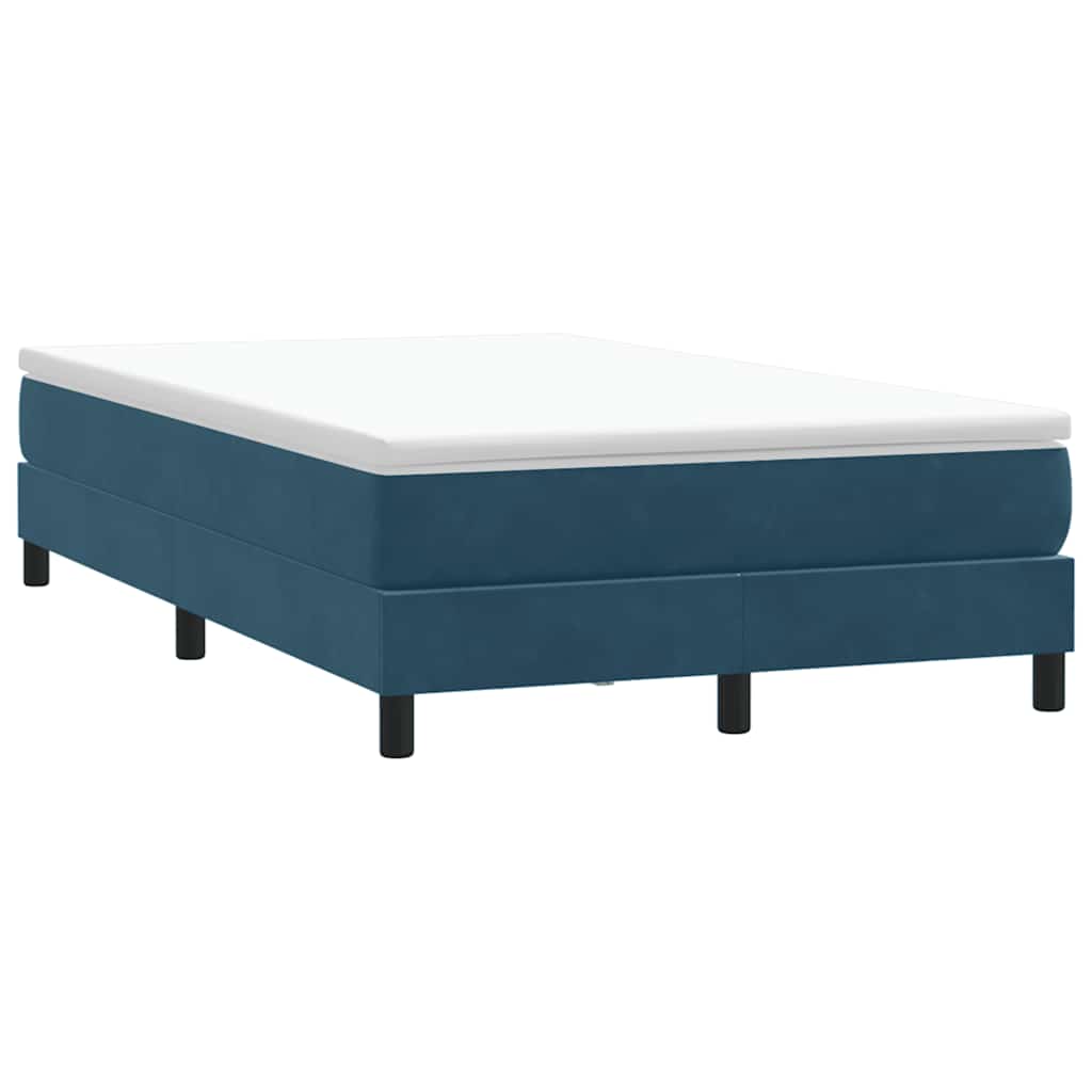 Boxspring zonder matras fluweel donkerblauw 120x210 cm – afbeelding 1