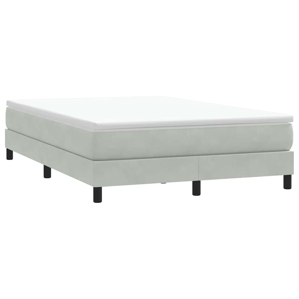 Boxspring zonder matras fluweel lichtgrijs 160x210 cm – afbeelding 1