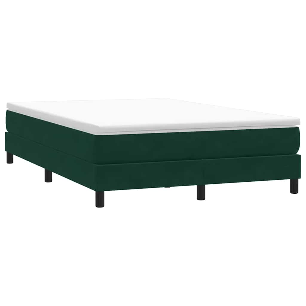 Boxspring zonder matras fluweel donkergroen 160x210 cm – afbeelding 1