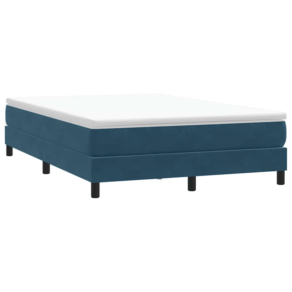 Boxspring zonder matras fluweel donkerblauw 160x210 cm – afbeelding 1
