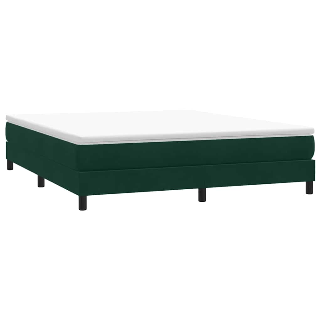 Boxspring zonder matras fluweel donkergroen 180x210 cm – afbeelding 1