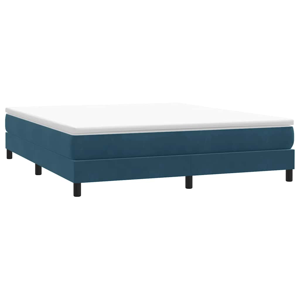 Boxspring zonder matras fluweel donkerblauw 180x210 cm – afbeelding 1