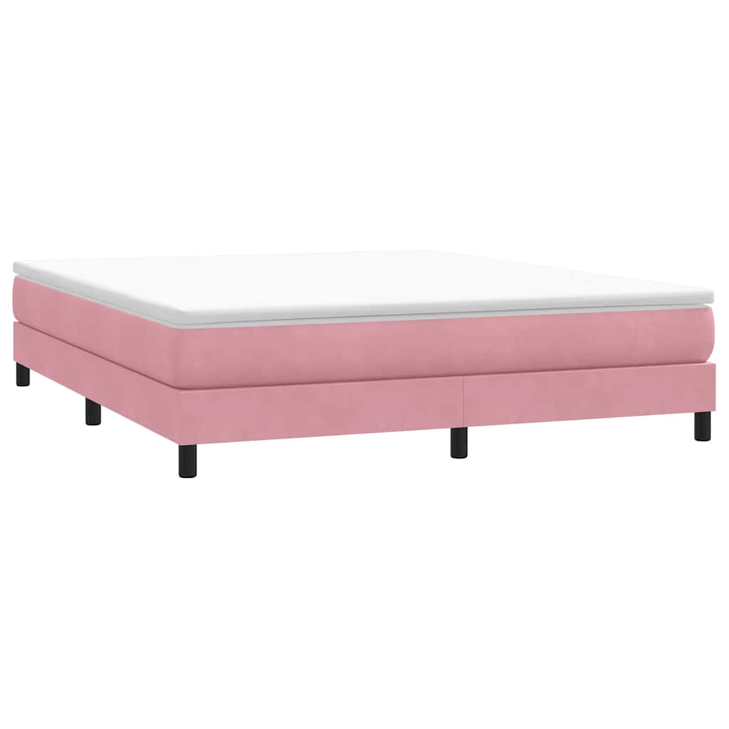 Boxspring zonder matras fluweel roze 180x210 cm – afbeelding 1