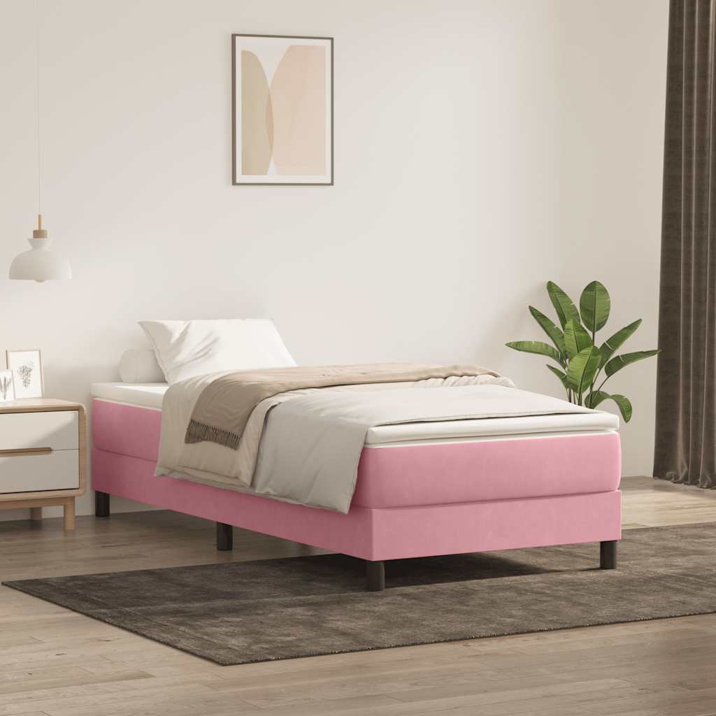 Boxspring zonder matras fluweel roze 80x220 cm – afbeelding 1