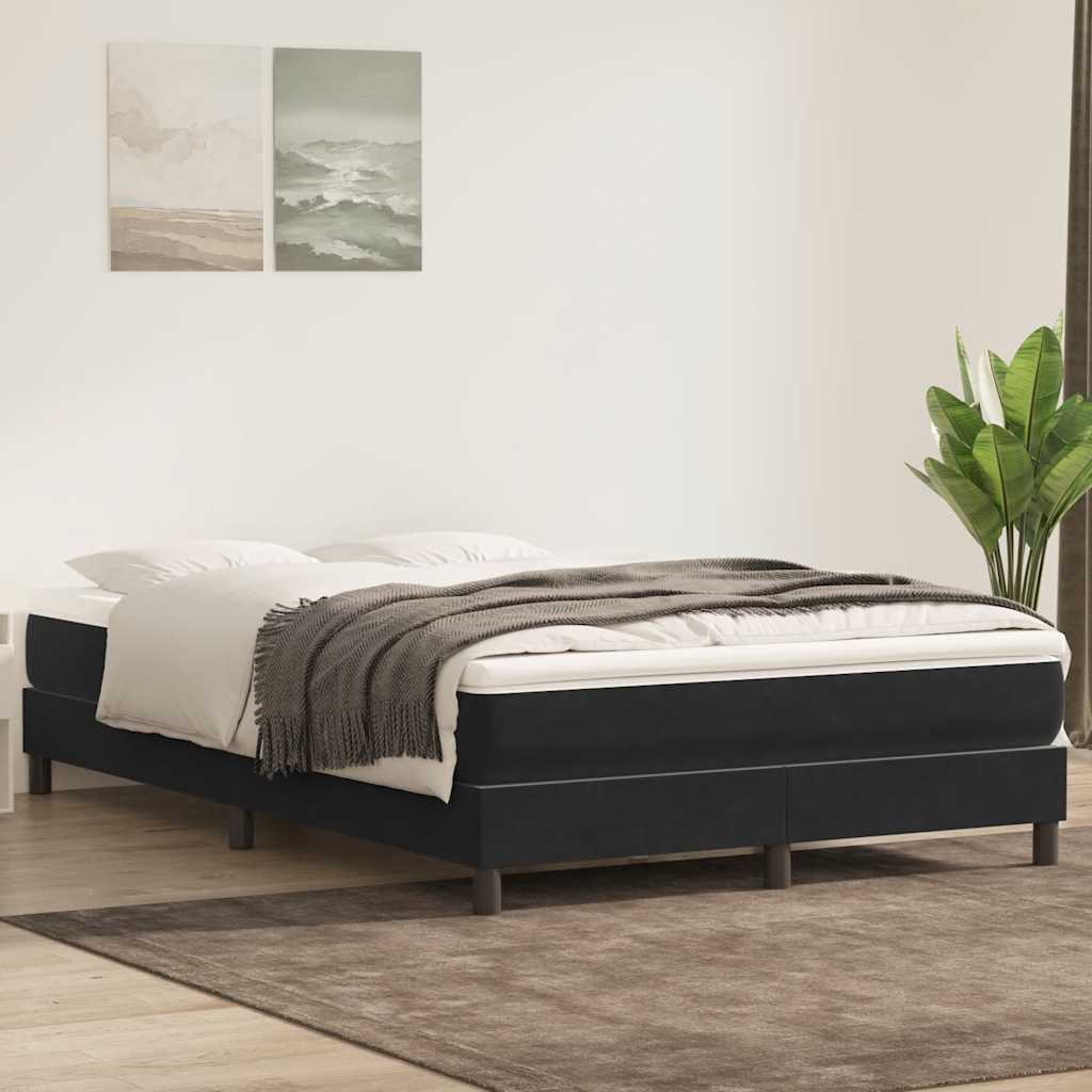 Bed boxspring zonder matras 160x220 cm fluweel zwart – afbeelding 1