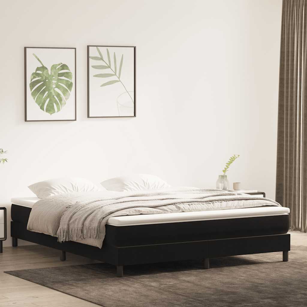 Boxspringbed zonder matras 180x220 cm fluweel zwart – afbeelding 1