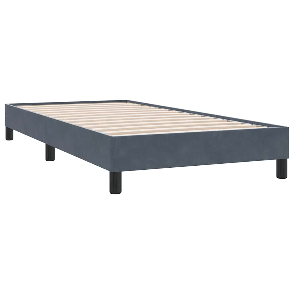 Boxspring met matras fluweel donkergrijs 100x210 cm – afbeelding 5