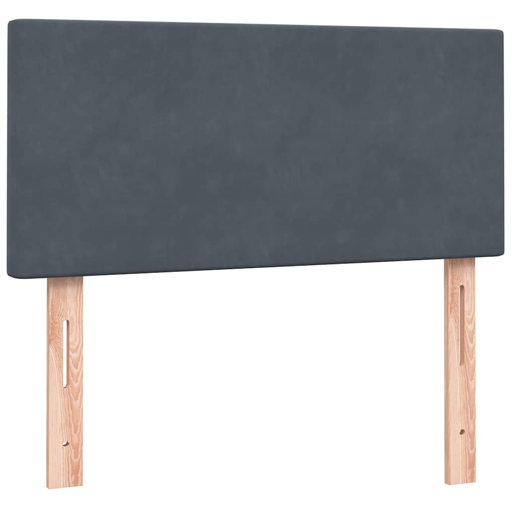 Boxspring met matras fluweel donkergrijs 100x210 cm – afbeelding 6