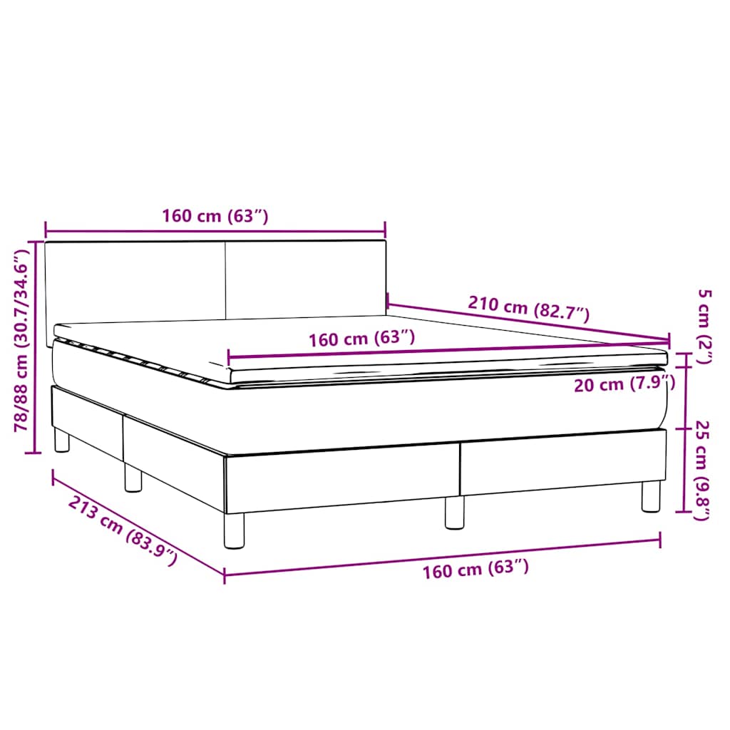 Boxspring met matras fluweel donkergroen 160x210 cm – afbeelding 12