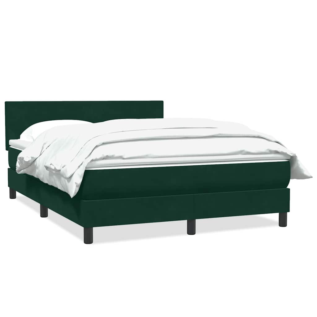 Boxspring met matras fluweel donkergroen 160x210 cm – afbeelding 2