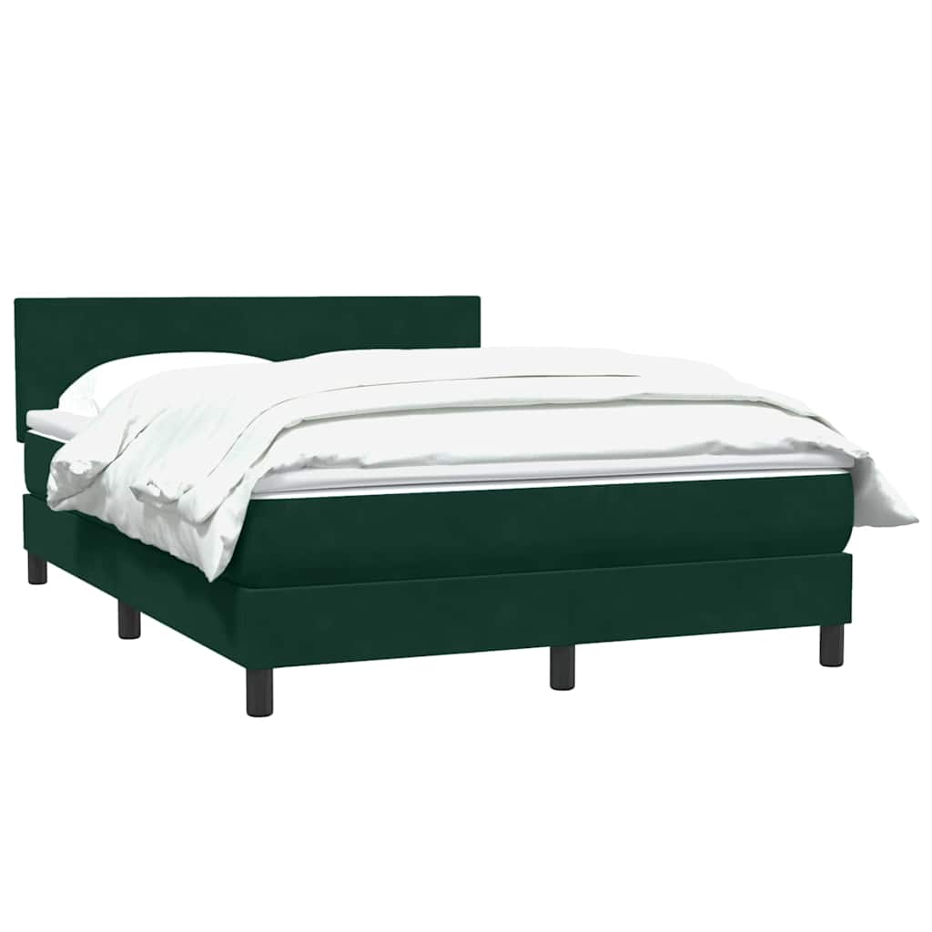 Boxspring met matras fluweel donkergroen 160x210 cm – afbeelding 3