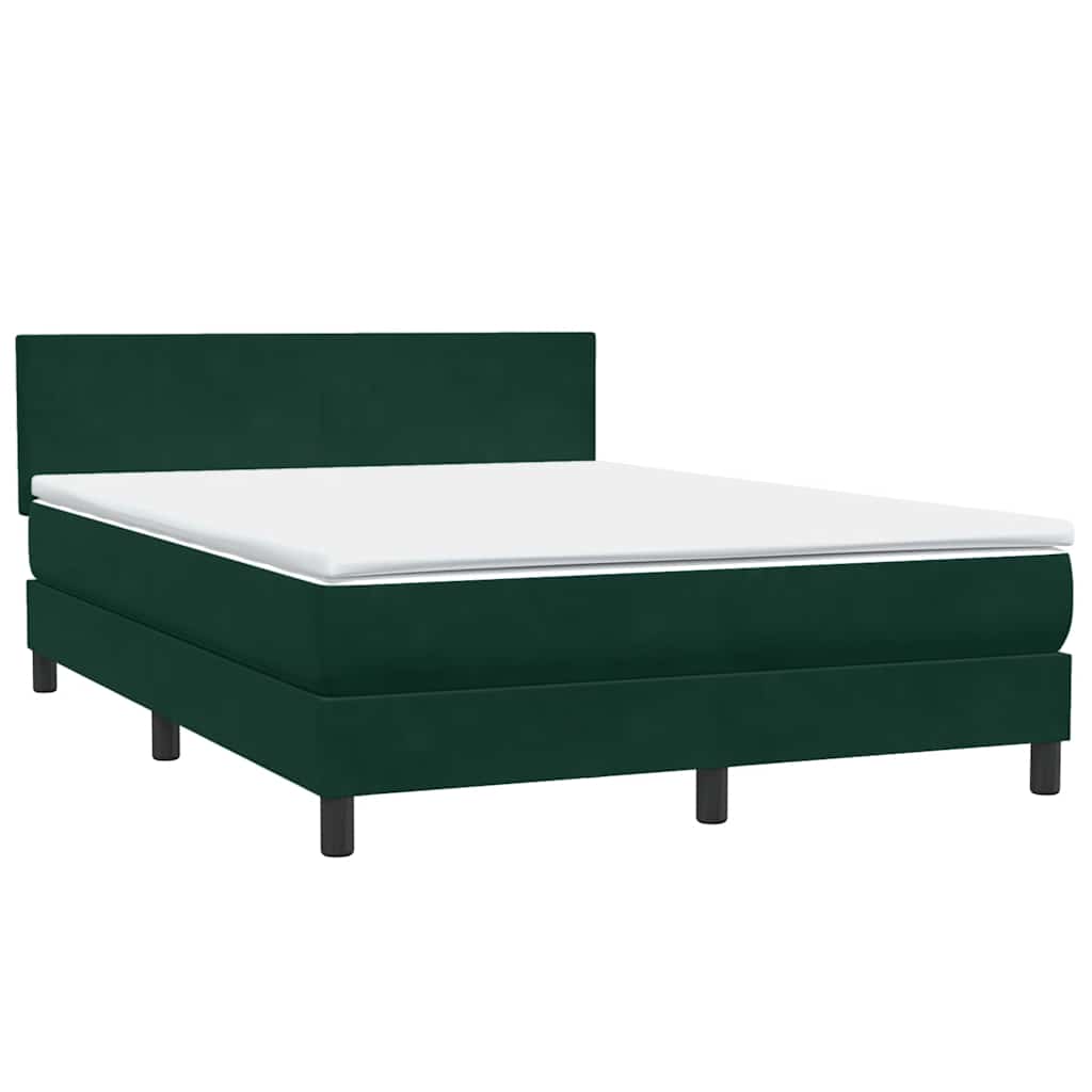 Boxspring met matras fluweel donkergroen 160x210 cm – afbeelding 4
