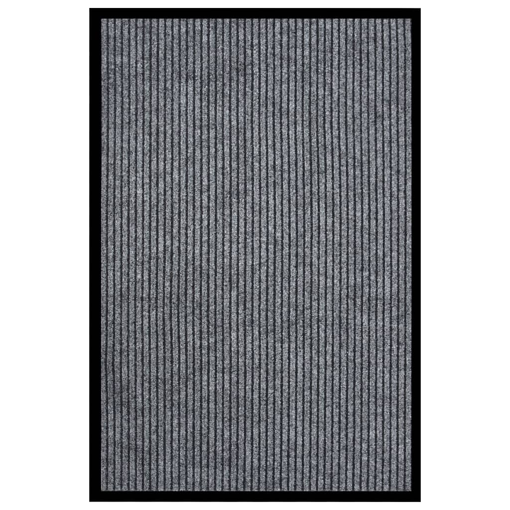 Deurmat 80x120 cm gestreept grijs