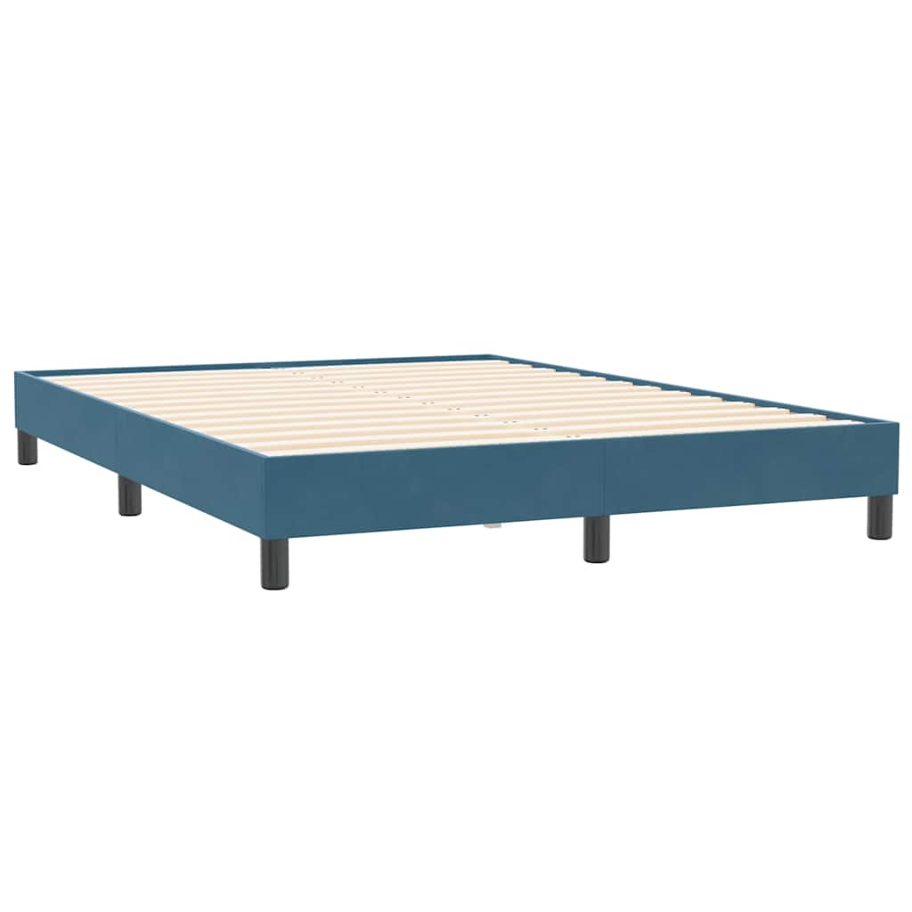 Boxspring met matras fluweel donkerblauw 160x210 cm – afbeelding 5