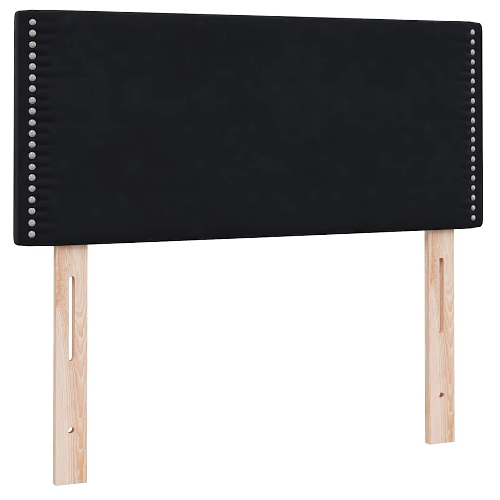 Boxspring met matras fluweel zwart 90x220 cm – afbeelding 6
