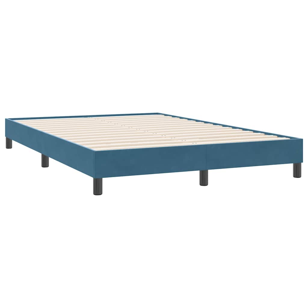 Boxspring met matras fluweel donkerblauw 160x220 cm – afbeelding 5