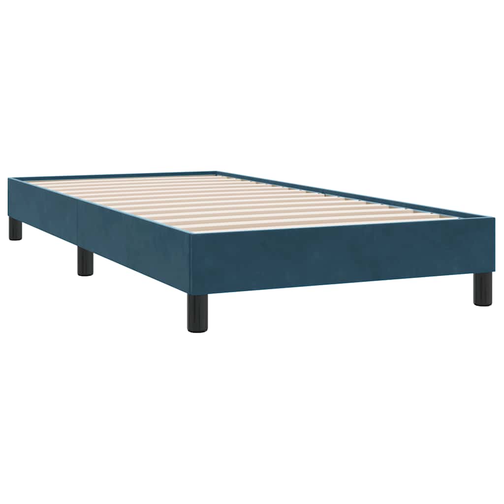 Boxspring met matras fluweel donkerblauw 80x210 cm – afbeelding 5